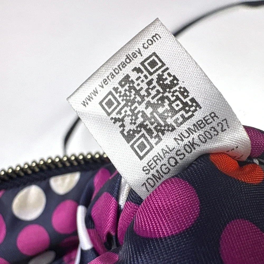 Vera Bradley Little Hipster Microfiber Crossbody Purse Bag Wristlet Quilted Navy